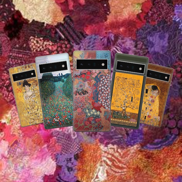 Gustav Klimt Téléphone Fun Klimt art Couverture pour Pixel 7 6A, iPhone 14 13 12 Pro 11 XR pour Samsung S23 S22 A73 A53 A13