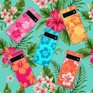 Hibiscus Phone Hawaiian Cover voor Pixel 7 6A, iPhone 14 13 12 Pro 11 XR voor Samsung S23 A73 A53