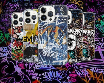 Retro Graffiti Vintage Phone graffiti Cover for Pixel 7 6A, iPhone 14 13 12 Pro 11 XR for Samsung S23  A73 A53