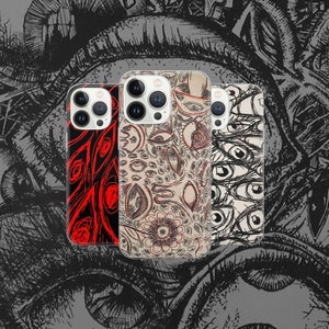Horror Phone Eyes Cover for Pixel 7 6A, iPhone 14 13 12 Pro 11 XR for Samsung S23  A73 A53