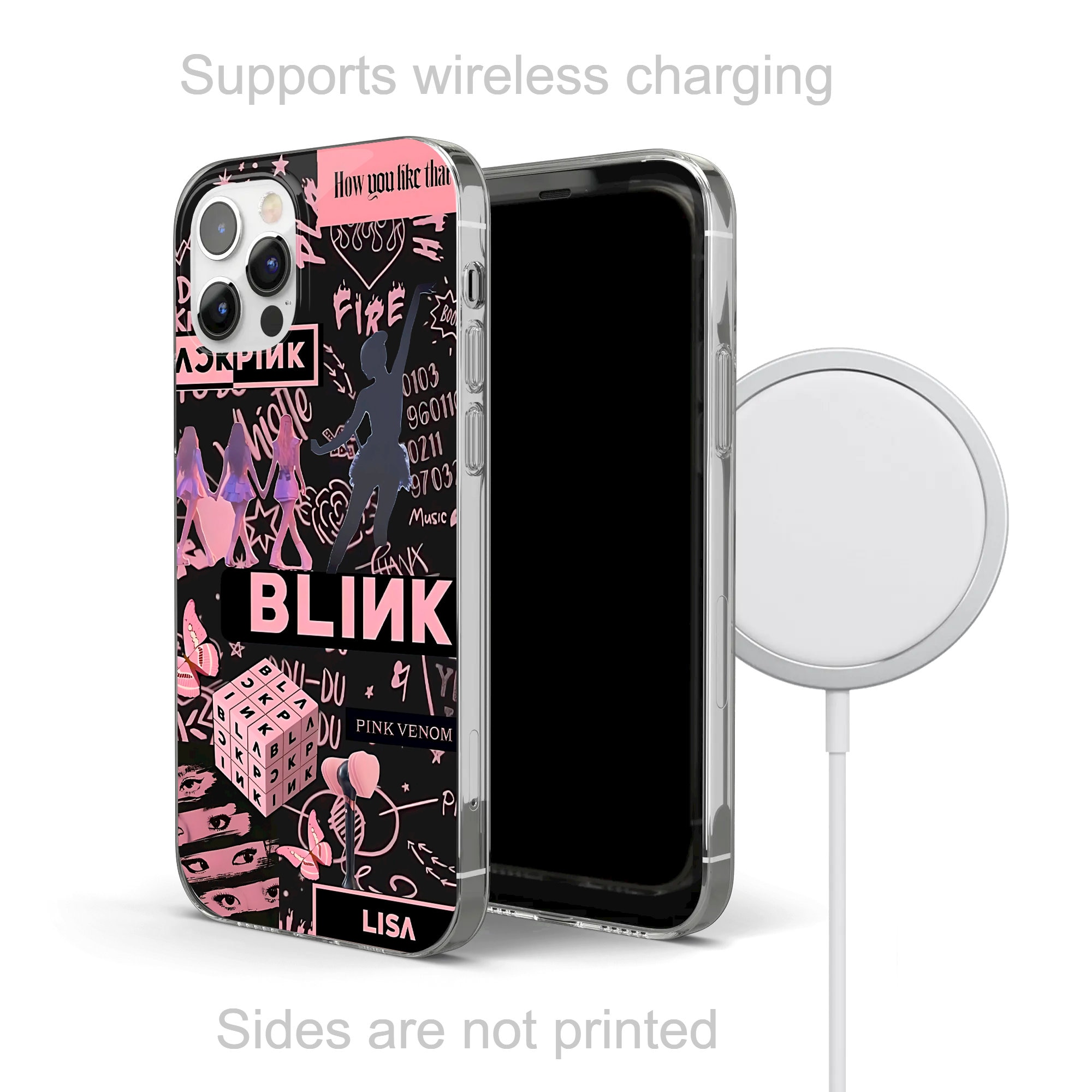 Black Pink Phone Case Blink Cover for iPhone 16, 15, 14, 13