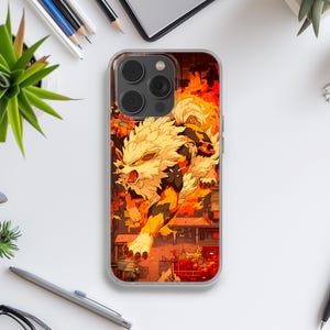 Arcanine Handyhülle Fire Typ Cover für iPhone 16 Pro, 15, 14, 13, 12, 11, Google Pixel 9 Pro, 8, 7A, Samsung S25, S24 FE, A26, A36