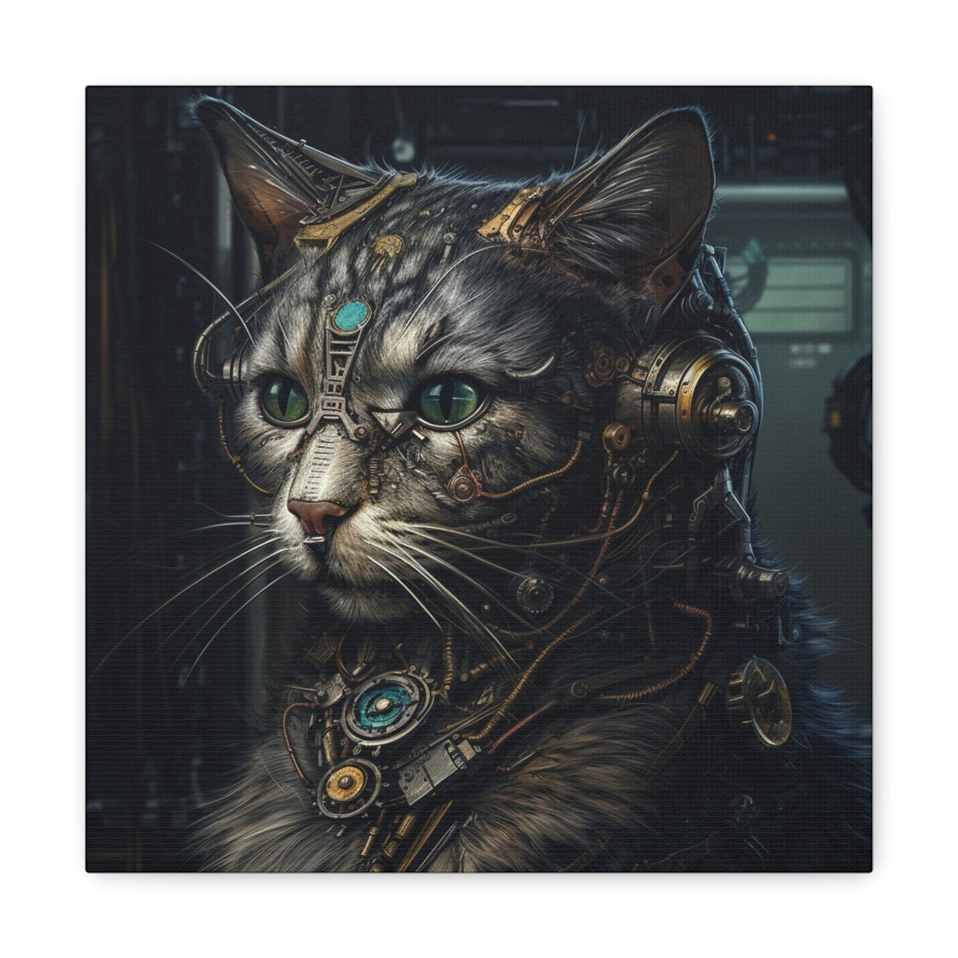 Cat Art Digital Cat Art Cat Illustrations Cat Graphics Cat Etsy