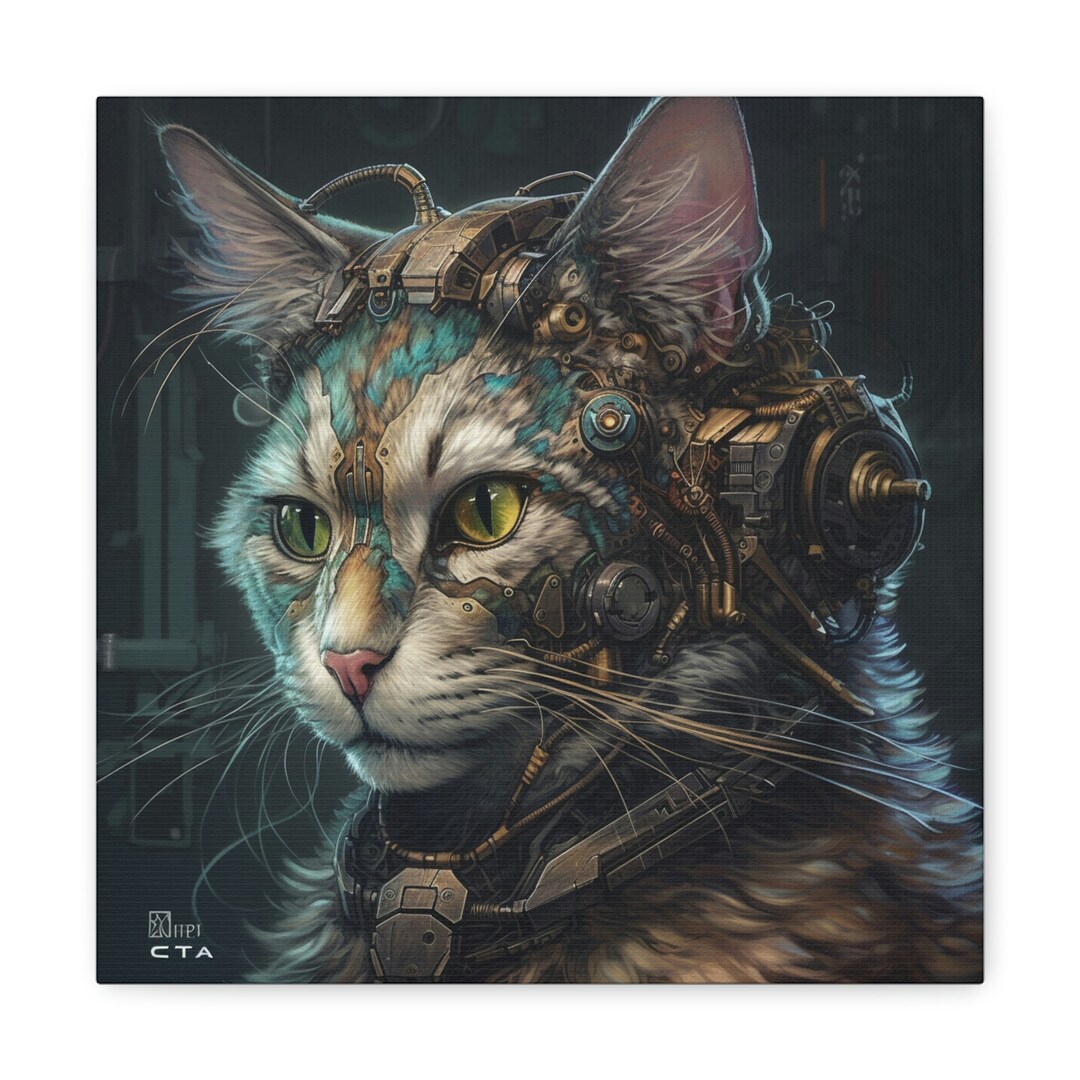 Cat Art Digital Cat Art Cat Illustrations Cat Graphics Cat Etsy