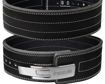 10mm Leather Lever Buckle Weightlifting Belt – Powerlifting, Squats, Deadlifts, Strength Training