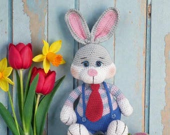 Konijn, amigurumi, kind, pluche speelgoed, knuffel, konijn