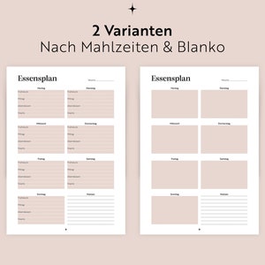 Digital meal plan to print German Instant Download Organization kitchen Menu planner family A3/A4/A5FillablePDF image 2