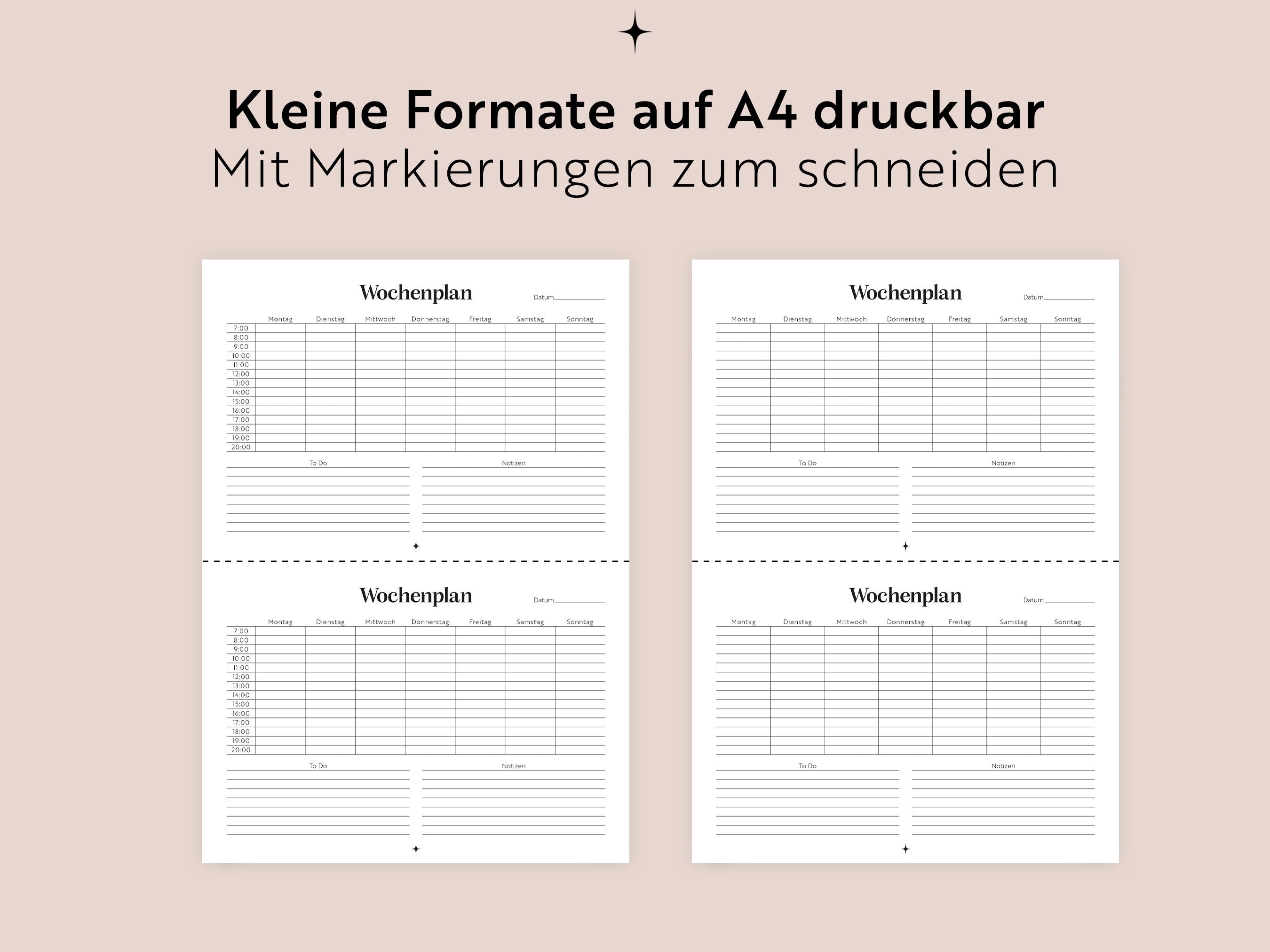 Wochenplaner zum ausdrucken | A3/A4/A5/Ausfüllbare PDF | Wochenplaner