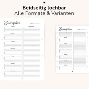 Plan posiłków + lista zakupów w formacie PDF | Format A4/A5 do wypełnienia | Menu i przygotowywanie posiłków | Język niemiecki | Do druku | Planer posiłków rodzinnych | Organizacja kuchni zdjęcie 7