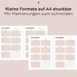 Digital meal plan to print German Instant Download Organization kitchen Menu planner family A3/A4/A5FillablePDF image 5