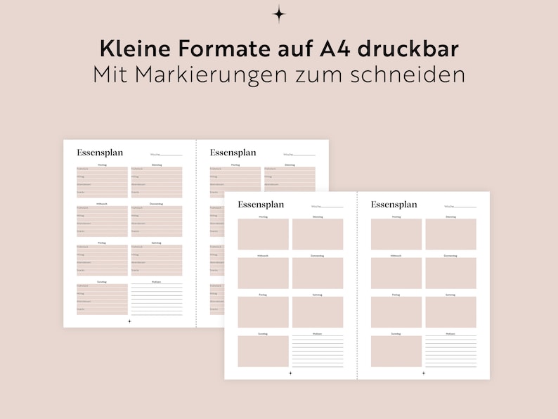 Digital meal plan to print German Instant Download Organization kitchen Menu planner family A3/A4/A5FillablePDF image 5