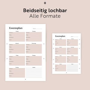 Digital meal plan to print German Instant Download Organization kitchen Menu planner family A3/A4/A5FillablePDF image 6