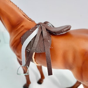 Traditional Breyer Brown/Black Saddle with Girth