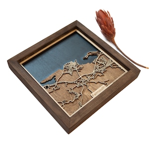 Falmouth Wood Map | Handmade Custom Wall Art | Personalized City Map