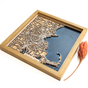 Boston Holz Karte | Einzigartiges personalisiertes Geschenk | Jahrestag Geburtstag Hochzeit