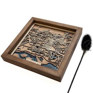 Fairbanks Wood Map | Handmade Custom Wall Art | Personalized City Map