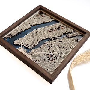 New York Wall Art | Wood Map | Custom City Map