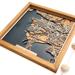 Greater Vancouver Wood Map | Handmade Custom Wall Art | Personalized City Map