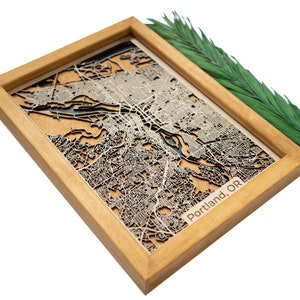 Portland Wood Map | Handmade Custom Wall Art | Personalized City Map