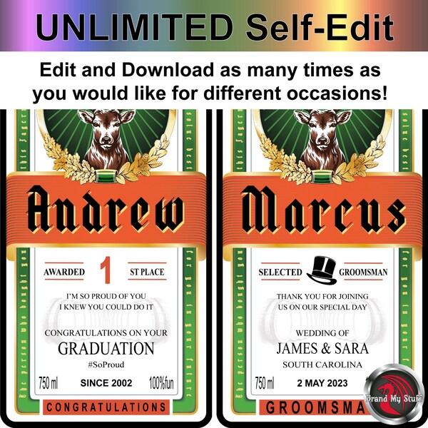 Alcohol Label - Etsy