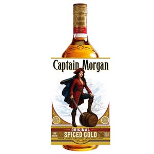 Female Captain Morgan Spiced Rum Personalized Label - 750ml or 700 ml bottle - Custom Printable Realistic Label Download - Gifts for Her