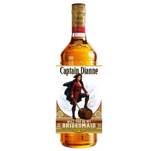 Face Replacement Female Woman Captain Morgan Spiced Rum Personalized Custom Label - Birthday Gift for Her, Personalized Gift, Funeral Favors