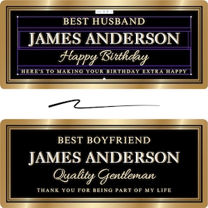 Unlimited Self-Edit Custom Johnnie Walker Black 750ml Personalized Label Canva Template Digital Download, Print on Demand, Alcohol Gift