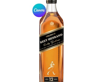 Personalized Johnnie Walker Label Template: Custom 750ml Whiskey Gift (Digital Download)