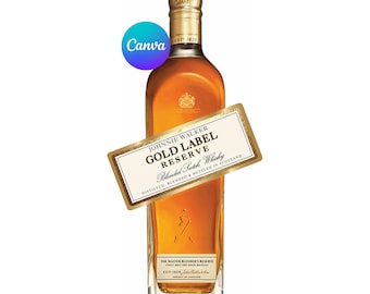 Custom Johnnie Walker Gold Label: Personalized 750ml Template (Digital Download)