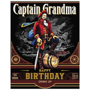 Custom Captain Morgan Dark Rum - 1 Liter, 750ml or 700ml bottle - Personalized Label Download, Print on Demand