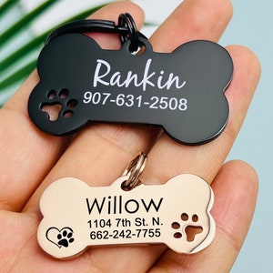 Dog name shop tags etsy
