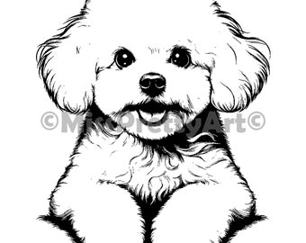 Peeking Lovely Bichon Frise dog Svg , Dxf, Png, Eps high quality design - instant digital downloads