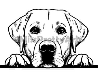 Minimalist peeking Labrador Retriever dog Svg , Dxf, Png, Eps high quality design - instant digital downloads
