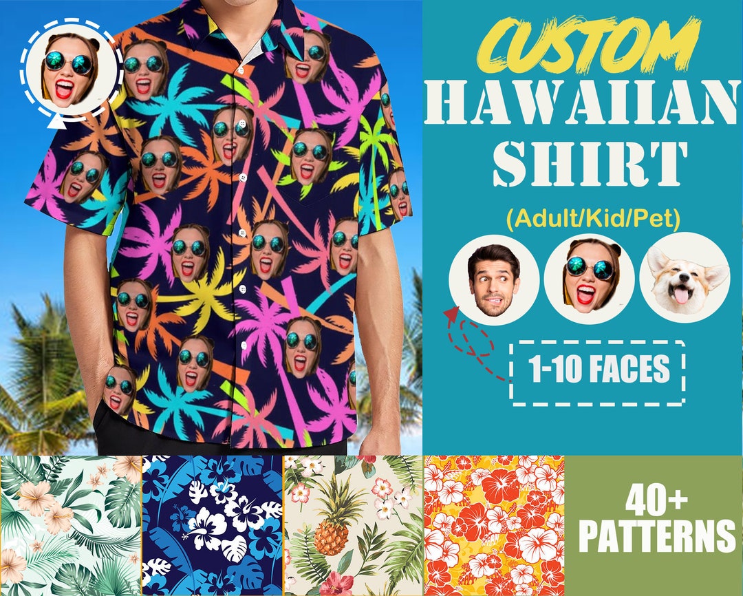 Custom Hawaiian Shirt With Facepersonalized Hawaiian Shirt Etsy