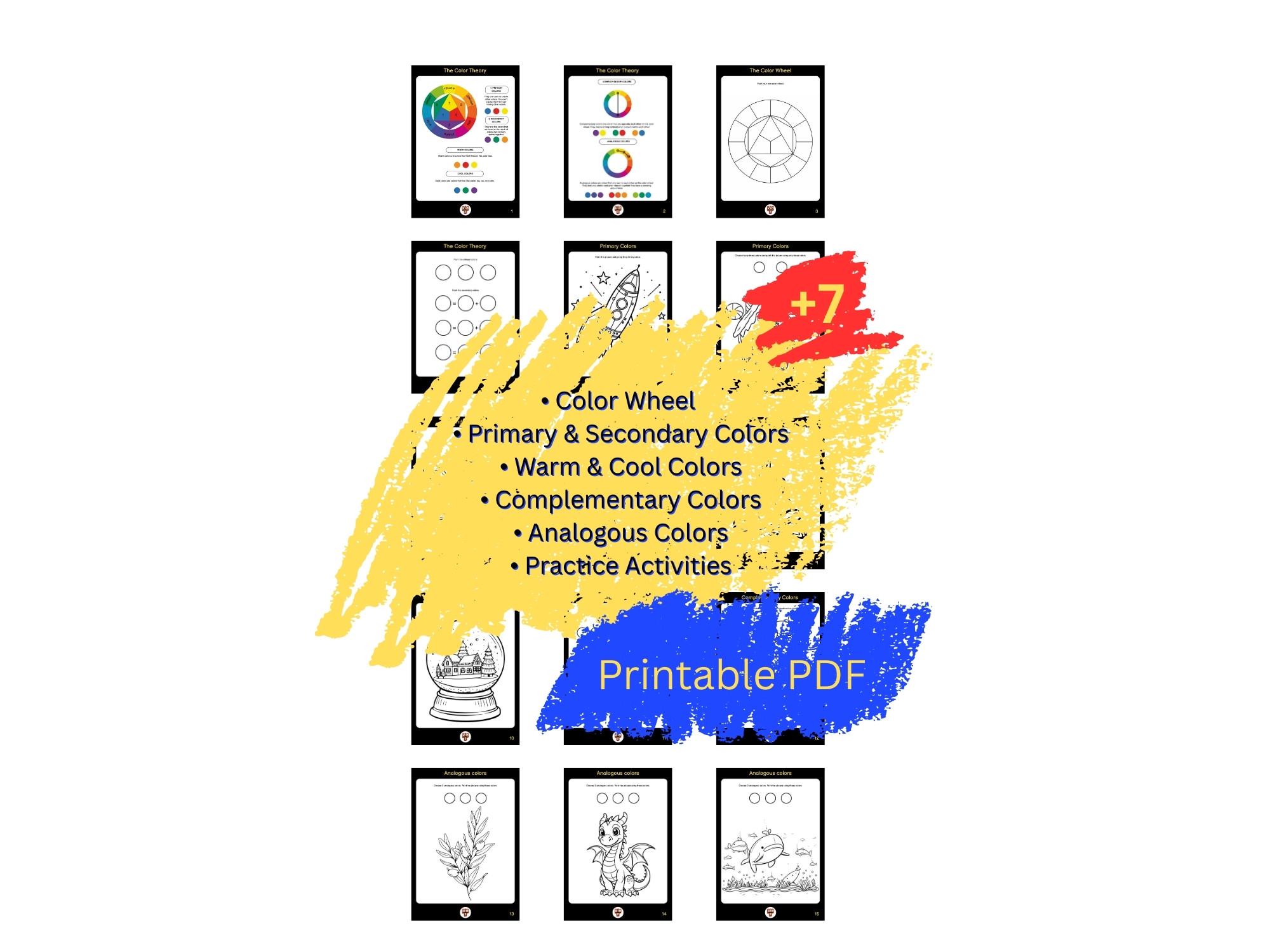 Color Theory Activity for Kids | Guided Coloring Pages | Printable Art ...