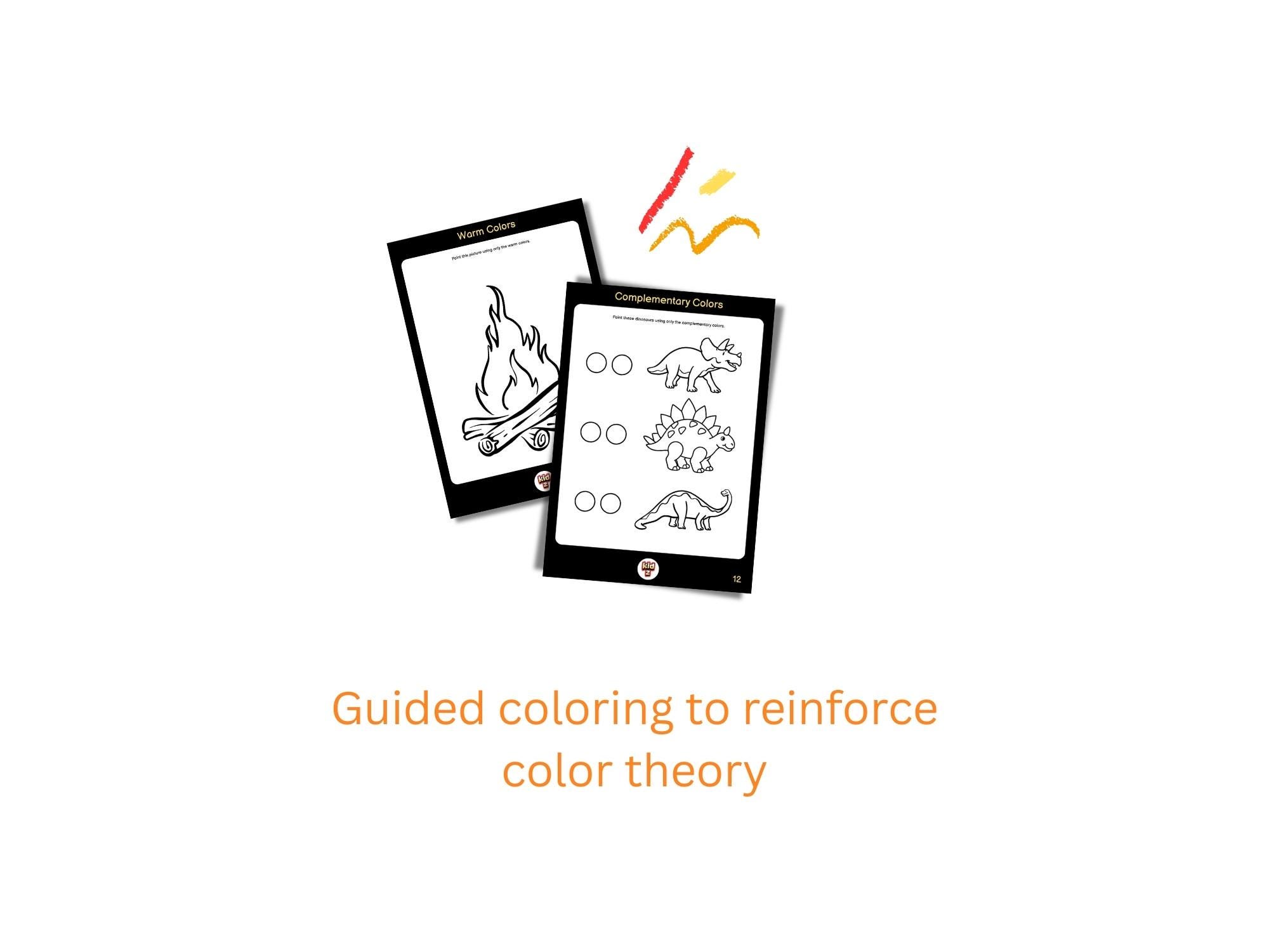 Guided Coloring Notes Color Theory Activity for Kids | Guided Coloring Pages | Printable Art ...