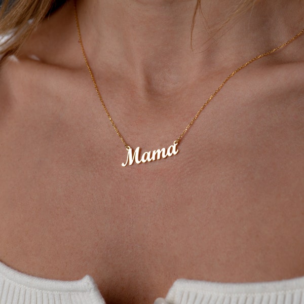 14K Solid Gold Personalized Name Necklace, Gold Name Necklace, Handmade Mother's Day Gifts, Personalized Jewelry, Custom Gifts, Gift For Her