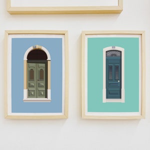 Doors of Portugal, Set of 4 Prints, Printable Wall Art, 4 Piece Wall Art, Print