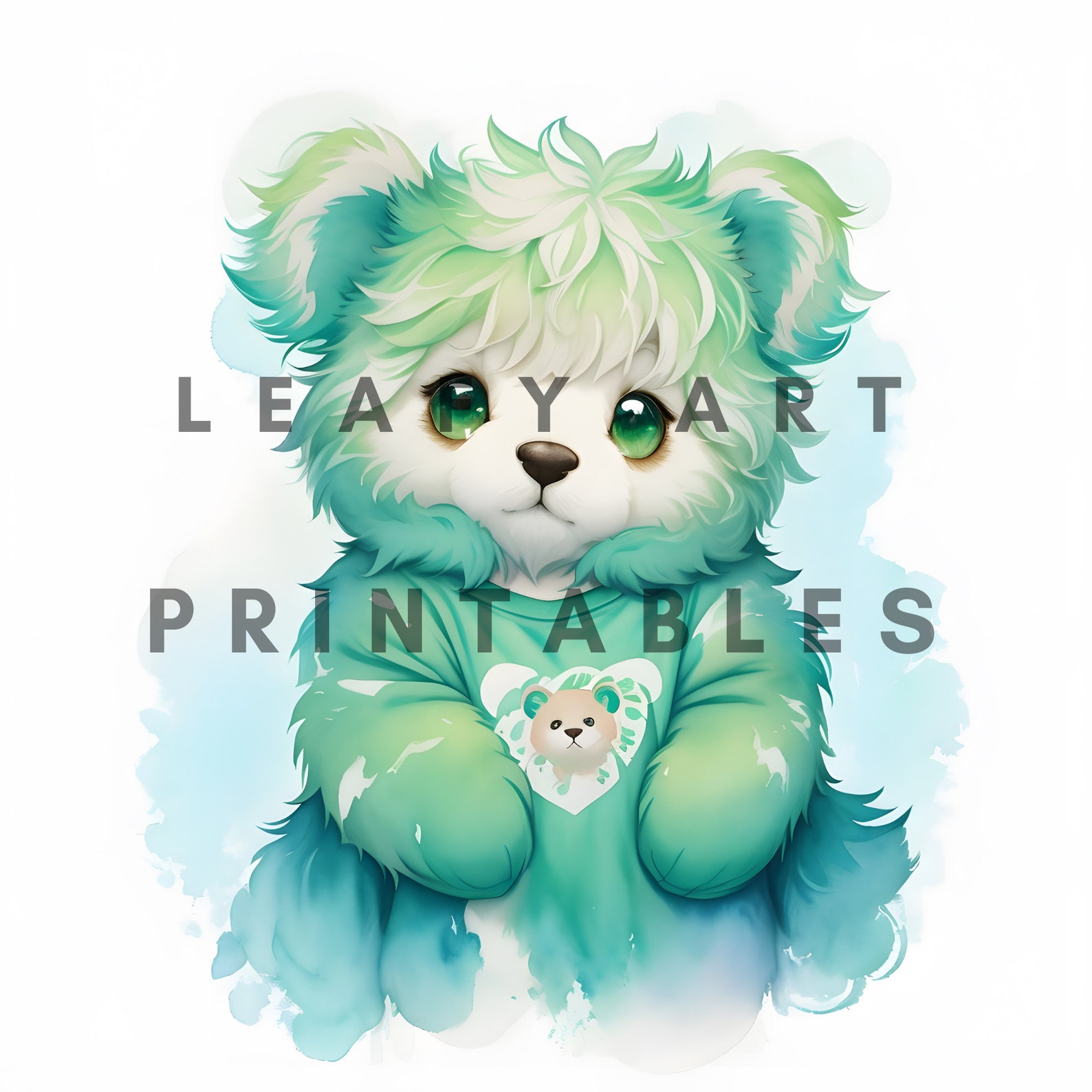 Cute Green Teddy Bear Clipart Pack 10 High Quality Jpgs - Etsy