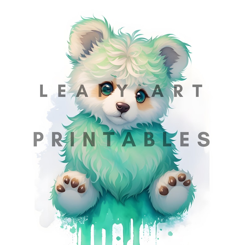 Cute Green Teddy Bear Clipart Pack 10 High Quality Jpgs - Etsy