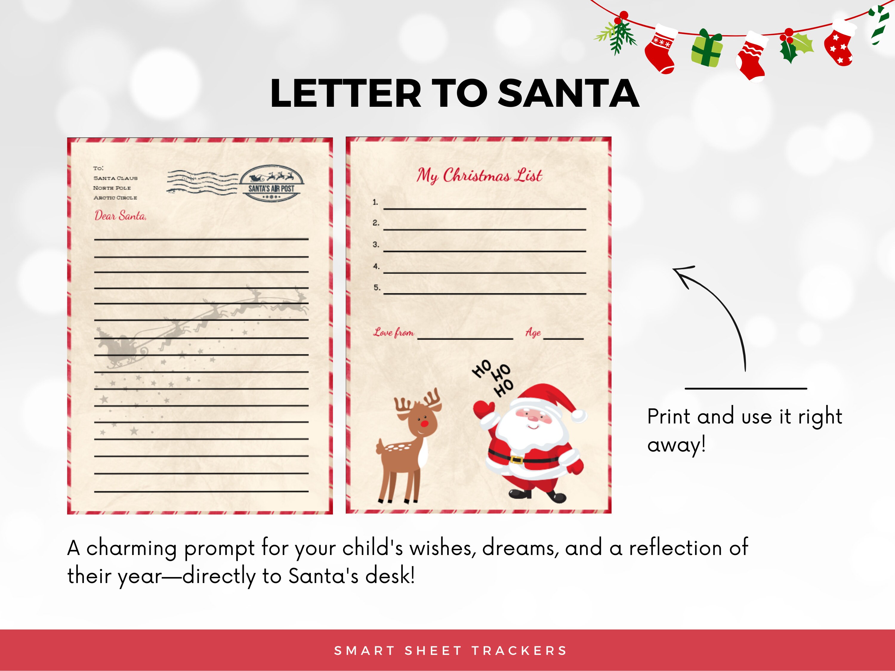 Magical Santa Letter Kit, Editable Letter From Santa, Nice List ...