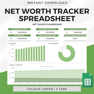 Net Worth Tracker Spreadsheet Template for Google Sheets Green Net Net Worth Tracker Spreadsheet Template for Google Sheets Green Net