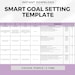SMART Goal Setting Template for Google Sheets - Purple, Goal Planner ...