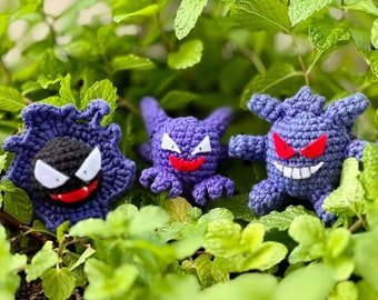 GASLTY, HAUNTER, GENGAR Amigurumi Patterns - Evolutions Bundle - Instant pdf Download