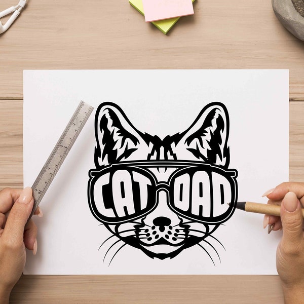 Cat Dad, Meowster Dad: A Cat-Themed Design for Proud Cat Dads Everywhere, Cricut Design Space Cut File SVG + PNG + JPEG + GiF