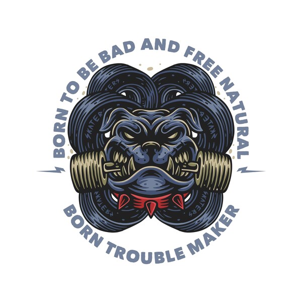 Born to be Bad and Free Natural, Born Trouble Maker, Cricut Design Cut File SVG + PNG + Ai + Eps + Jpg Digital Download Image Files