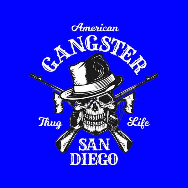 The Story of San Diego's American Gangster Skull, Colorful and Monogram Versions, Layered Cut File SVG + PNG + Ai + GiF + Eps + Jpg