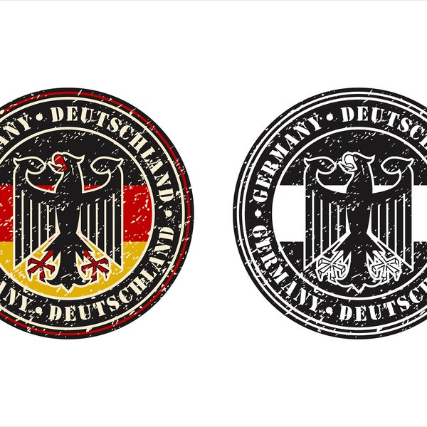 Germany Deutschland Logo, Two Versions, Editable Layered Design Cut Files SVG + PNG + GiF + JPEG Cricut Design Space