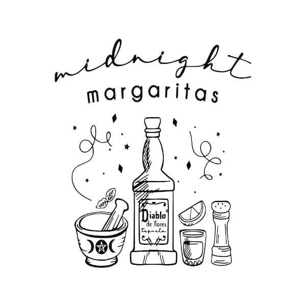 Midnight  Margaritas , Cut Files SVG + PNG + Ai + GiF + PDF + EPs + Jpeg