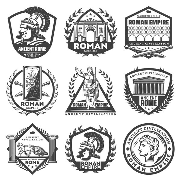 Roman Empire Bundle, Ceasers Ancient Romen Empire, Ancient Civilization, Editable Layered SVG + PNG + GiF + EPS + Ai Cricut Design Space